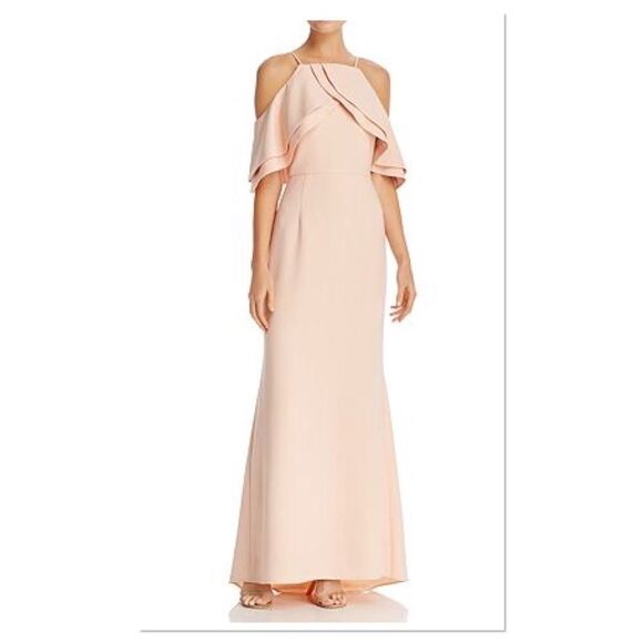Eliza J Double Ruffle Cold Shoulder Sheath (F15) - Picture 1 of 7